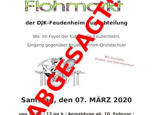 DJK Kinderflohmarkt ist abgesagt!