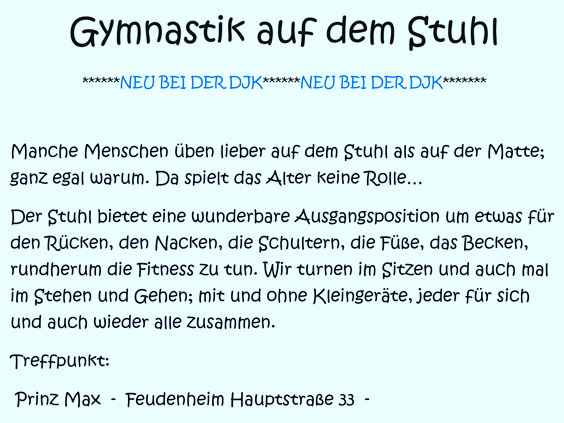 Gymnastik auf dem Stuhl