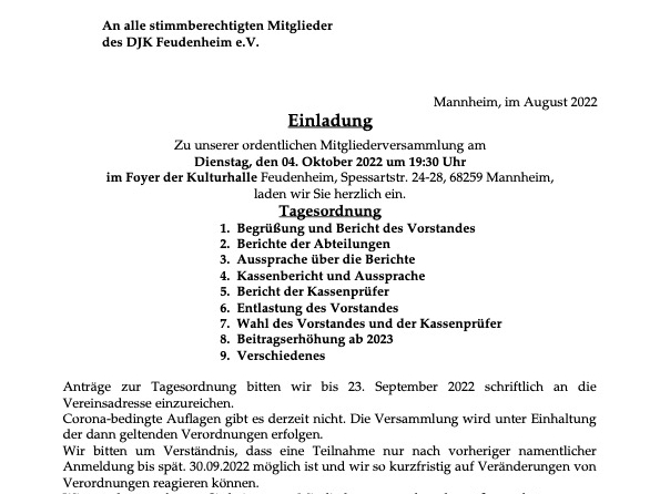 Mitgliederversammlung 2022